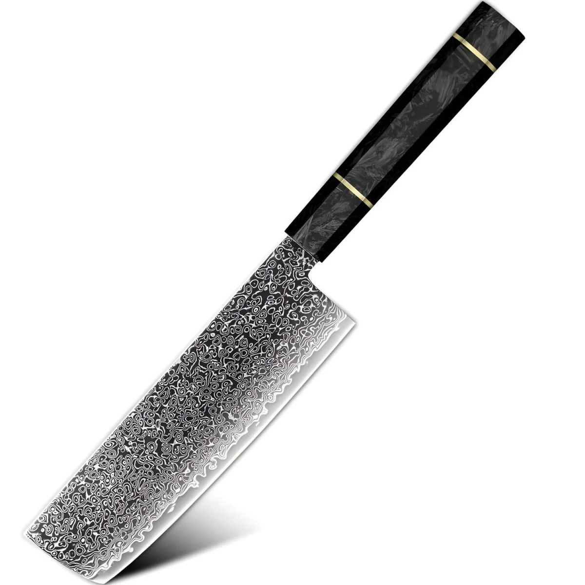 Damaškový kuchynský nôž Tsuriko-Nakiri/Čierna 32,3 cm, HRC60±2