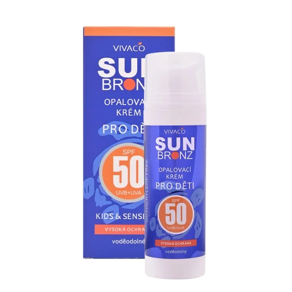 VIVACO SUN BRONZ Opaľovací KRÉM PRE DETI SPF50 bez octocrylenu CORAL FRIENDLY 50 ml