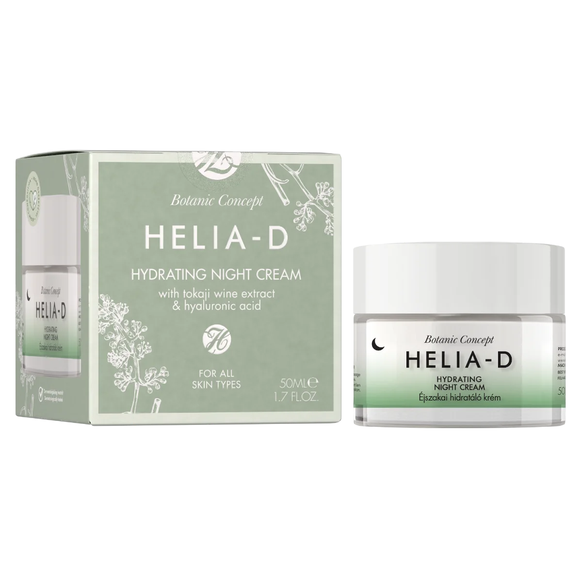 Helia_D Botanic Concept Hydratačný Nočný Krém 1×50 ml, nočný hydratačný krém na tvár