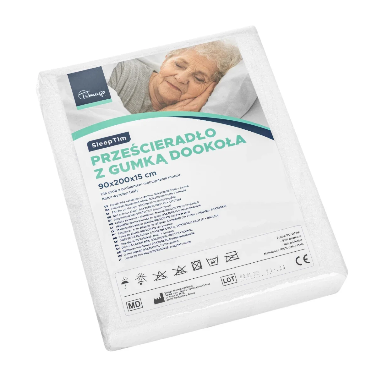 Nepremokavá plachta s gumou po obvode hypoalergénny - 90×200×15 cm
