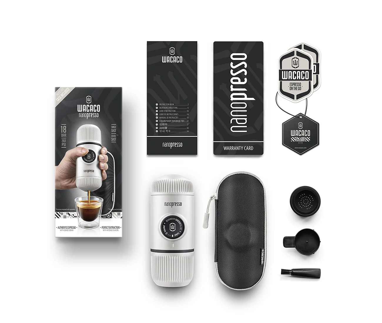 Nanopresso - Chill White + pevný obal Kávovar