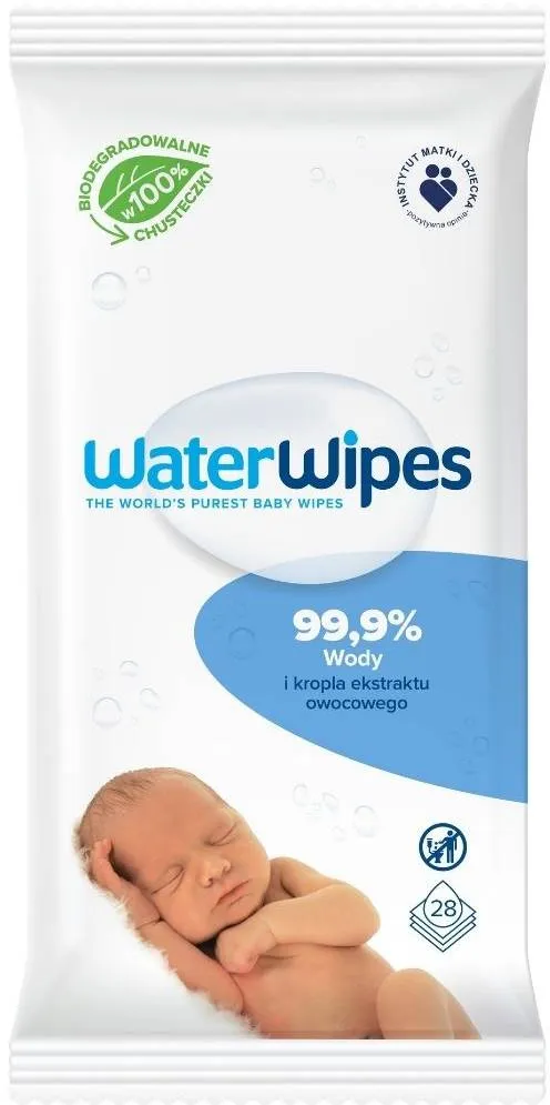 WATERWIPES Vlhčené obrúsky bez obsahu plastov 28 ks 1×28 ks, vlhčené obrúsky