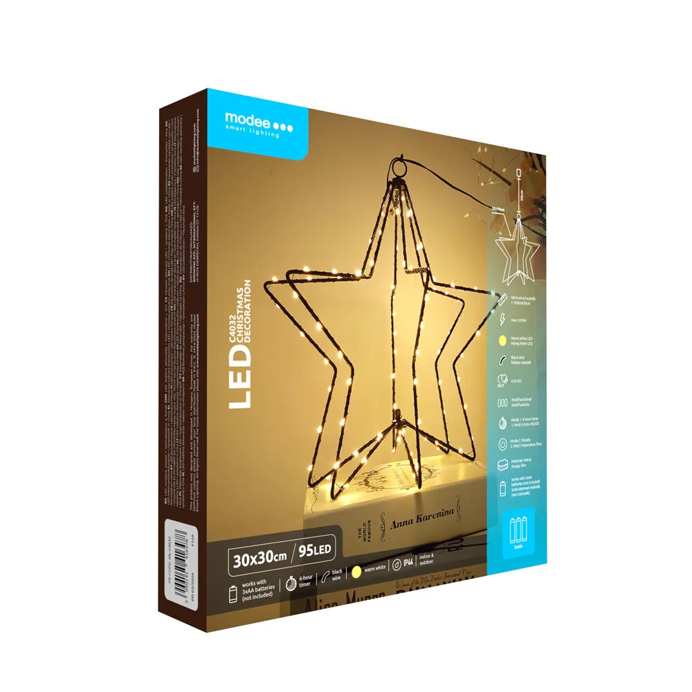 Modee Lighting LED dekorácia C4032 hviezda 3xAA batérie