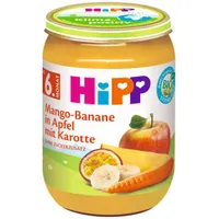 HIPP BIO Jablko s banánom, mangom a mrkvou od 6. mesiaca, 190 g