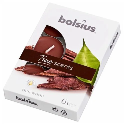 Bolsius Aromatic 2.0 Čajové 6ks Oud wood, vonné sviečky 1×6 ks, vonná sviečka