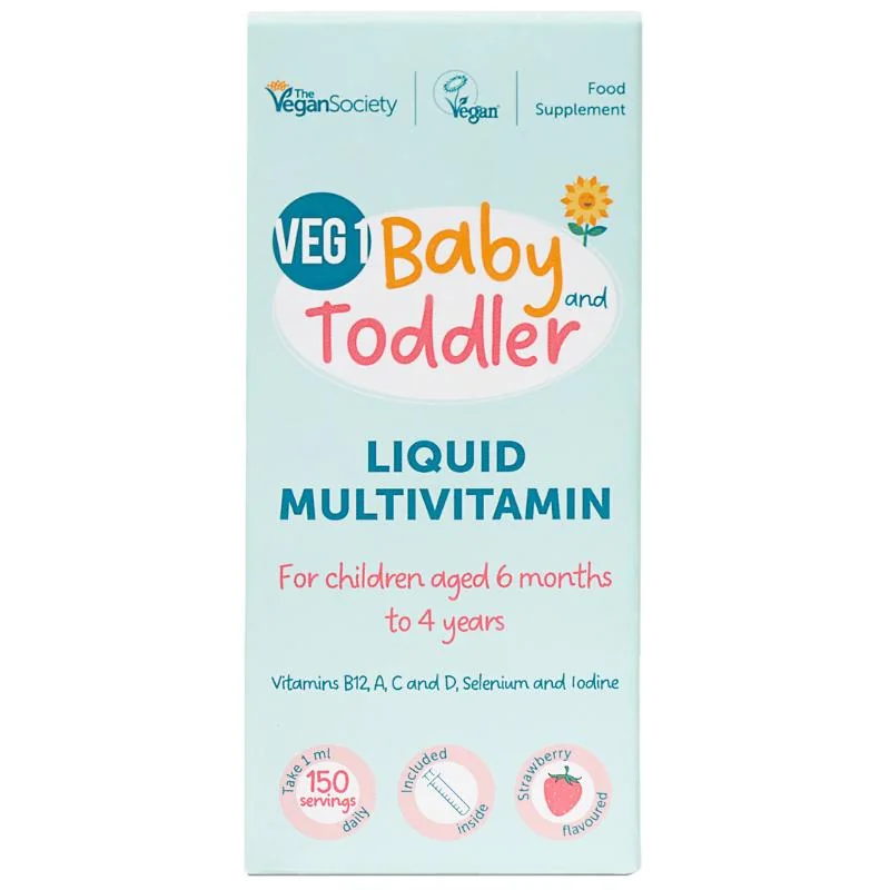 The Vegan Society VEG 1 tekutý multivitamín pre deti od 6 mesiacov, 150 ml