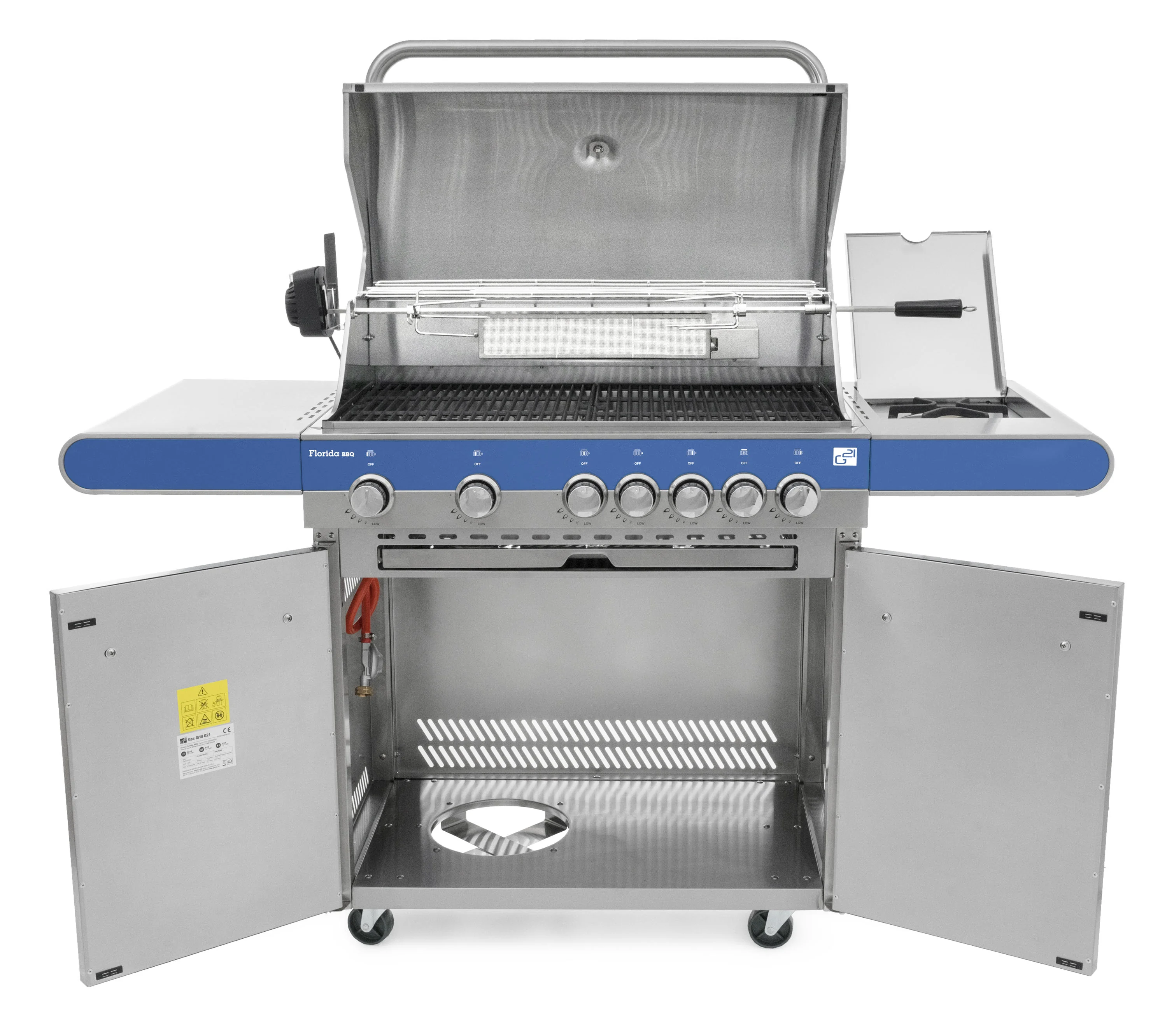 Plynový gril G21 Florida BBQ Premium line, 7 horákov + zadarmo redukčný ventil GAH-7RBSBlue