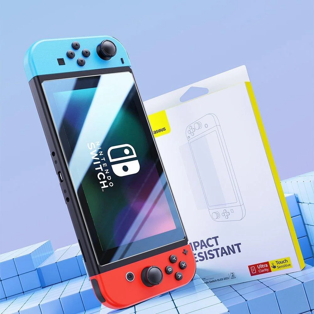 Sada 2x tvrdeného skla pre Nintendo Switch 2019 Transparentná