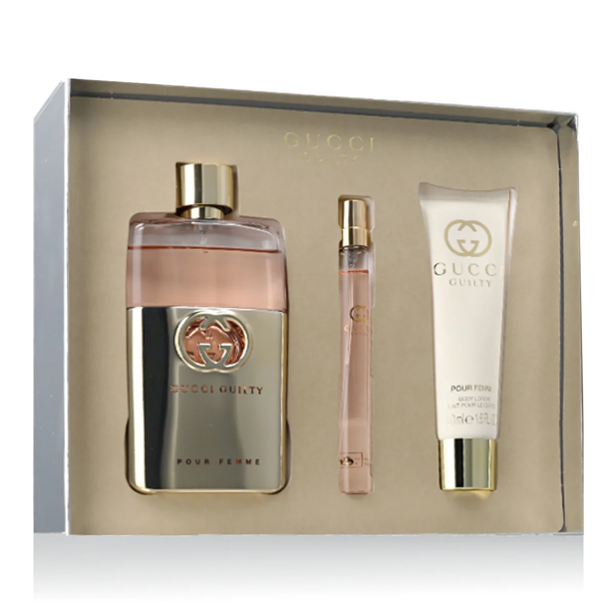 Gucci Guilty Pour Femme EDT darčeková sada 90 ml + 10 ml + tel. mlieko 50 ml