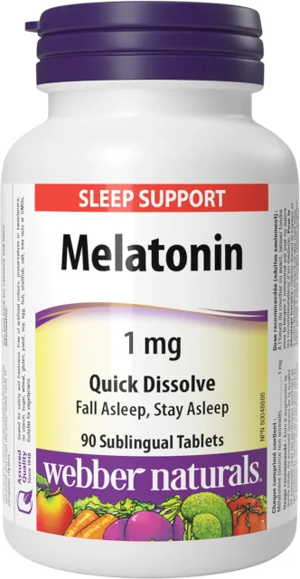 WEBBER NATURALS Melatonin 1 mg pod jazyk 1×90 tbl, melatonín