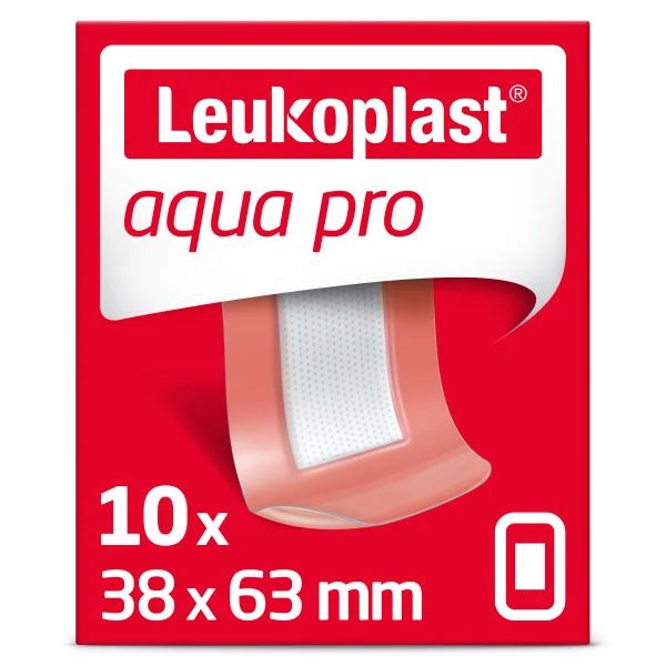 Leukoplast® aqua pro náplasť na rany, vodeodolná, 38x63 mm, 1x10 ks