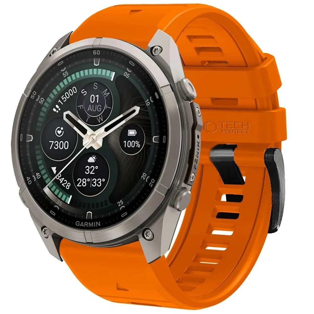 Tech-Protect Silicone remienok Garmin QuickFit 22mm, signal orange