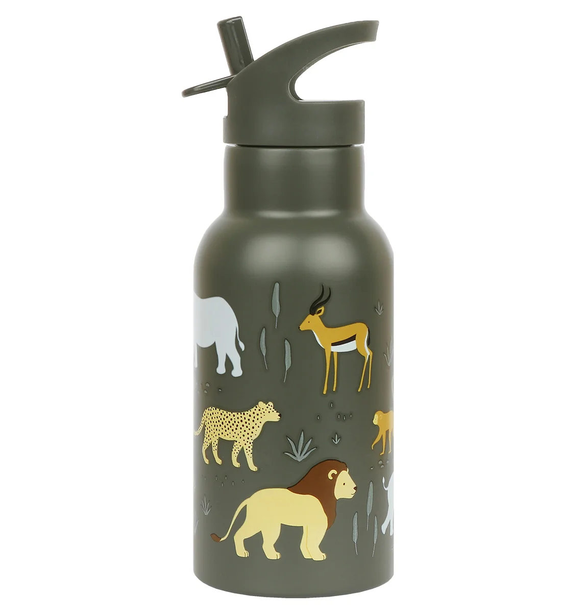 A Little Lovely Company - antikorová fľaša na pitie, 350 ml - zvieratá zo savany