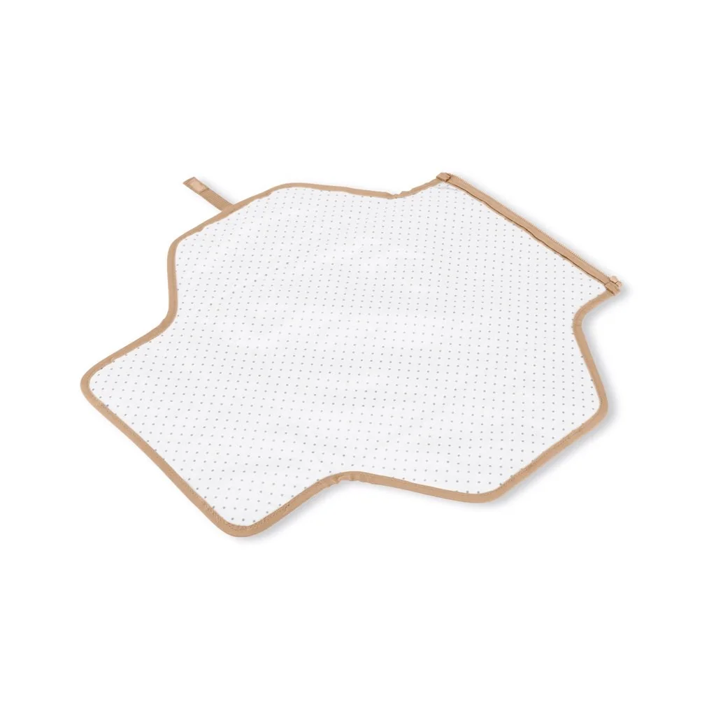 Podložka prebaľovacia cestovná 2v1 Pronto Beige swirl dot