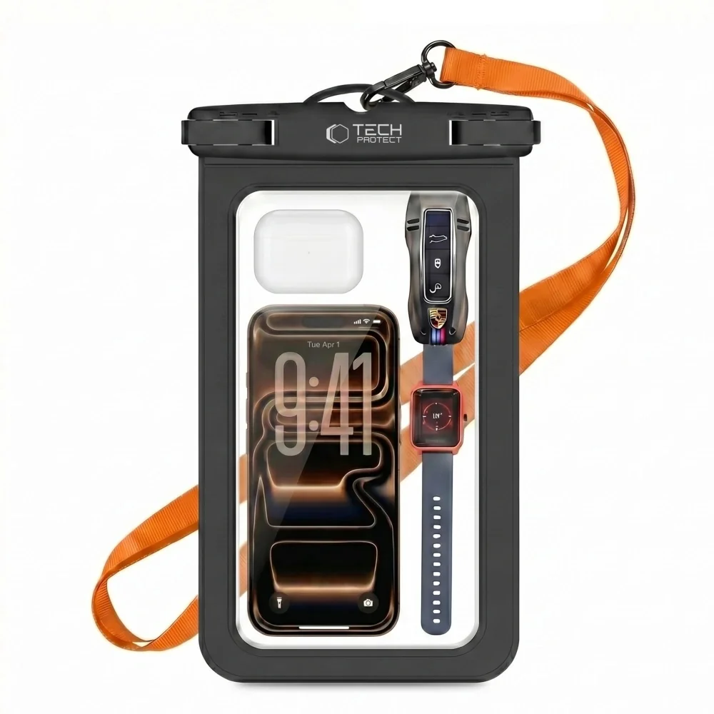 Tech-Protect UWC9 vodotesné puzdro 8.9'' čierne/oranžové