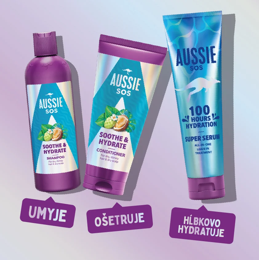 Aussie SOS Soothe & Hydrate Šampón 1×300 ml, šampón