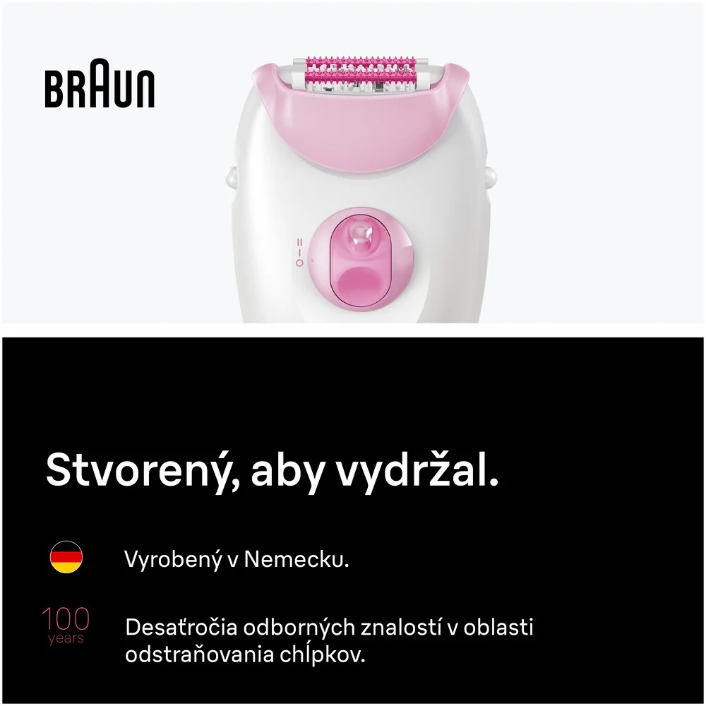 Braun Silk·épil 3 3-202 káblový epilátor, ružový 1 ks