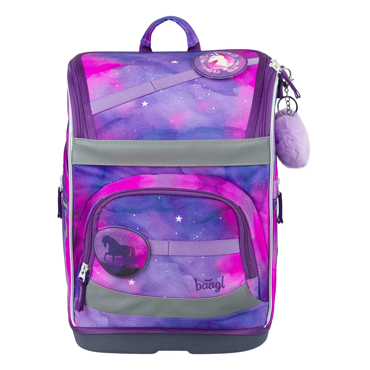 Baagl Školská aktovka Zippy Plus Kôň fialová Ergonomická, súprava