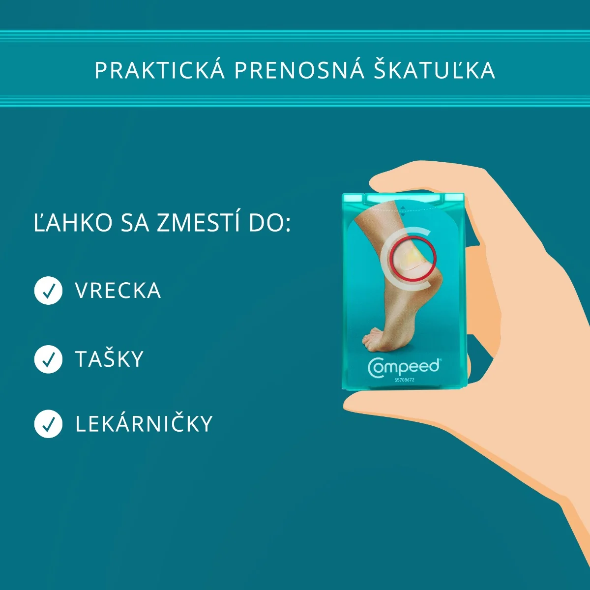 Compeed NÁPLASŤ na pľuzgiere na nohách stredná 1x5 ks