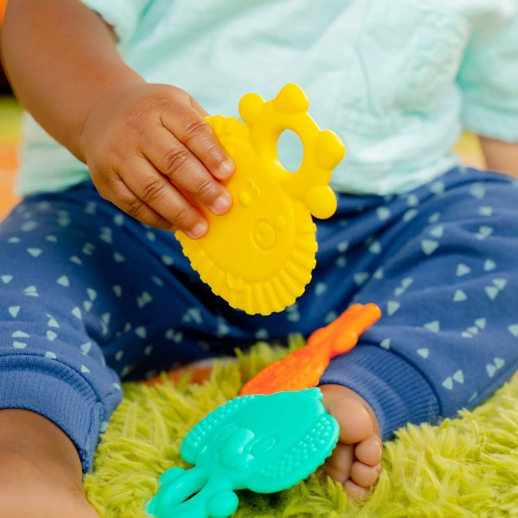BRIGHT STARTS Hryzačka Gummy Buddies™ 3ks 3m+ 1×1 ks, hryzátko pre deti