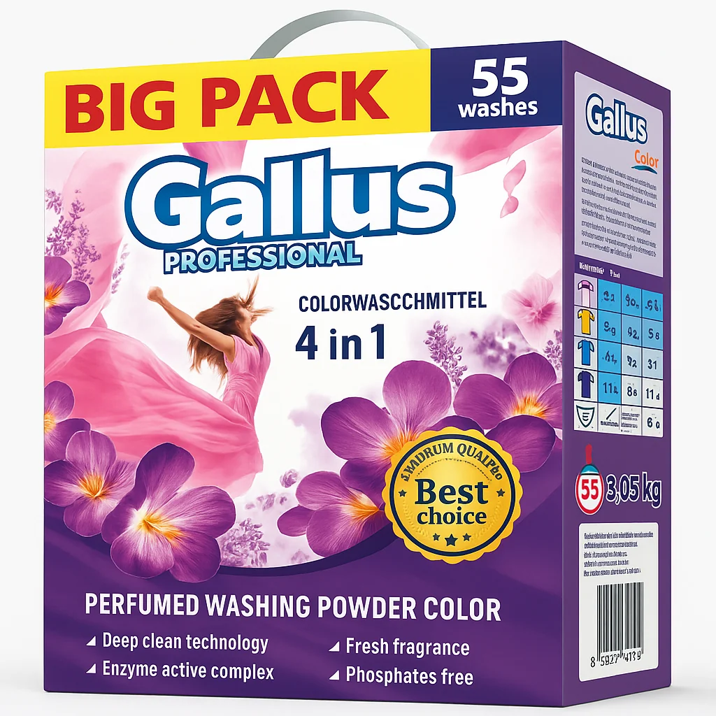 GALLUS prací prášok Color 4v1 3,05kg / 55 praní