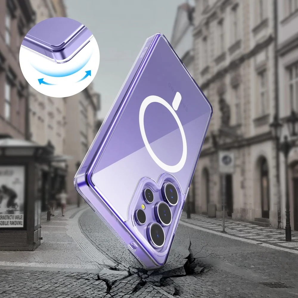 Tech-Protect Flexair Hybrid MagSafe kryt na Samsung Galaxy S25 Ultra, priesvitný priesvitný