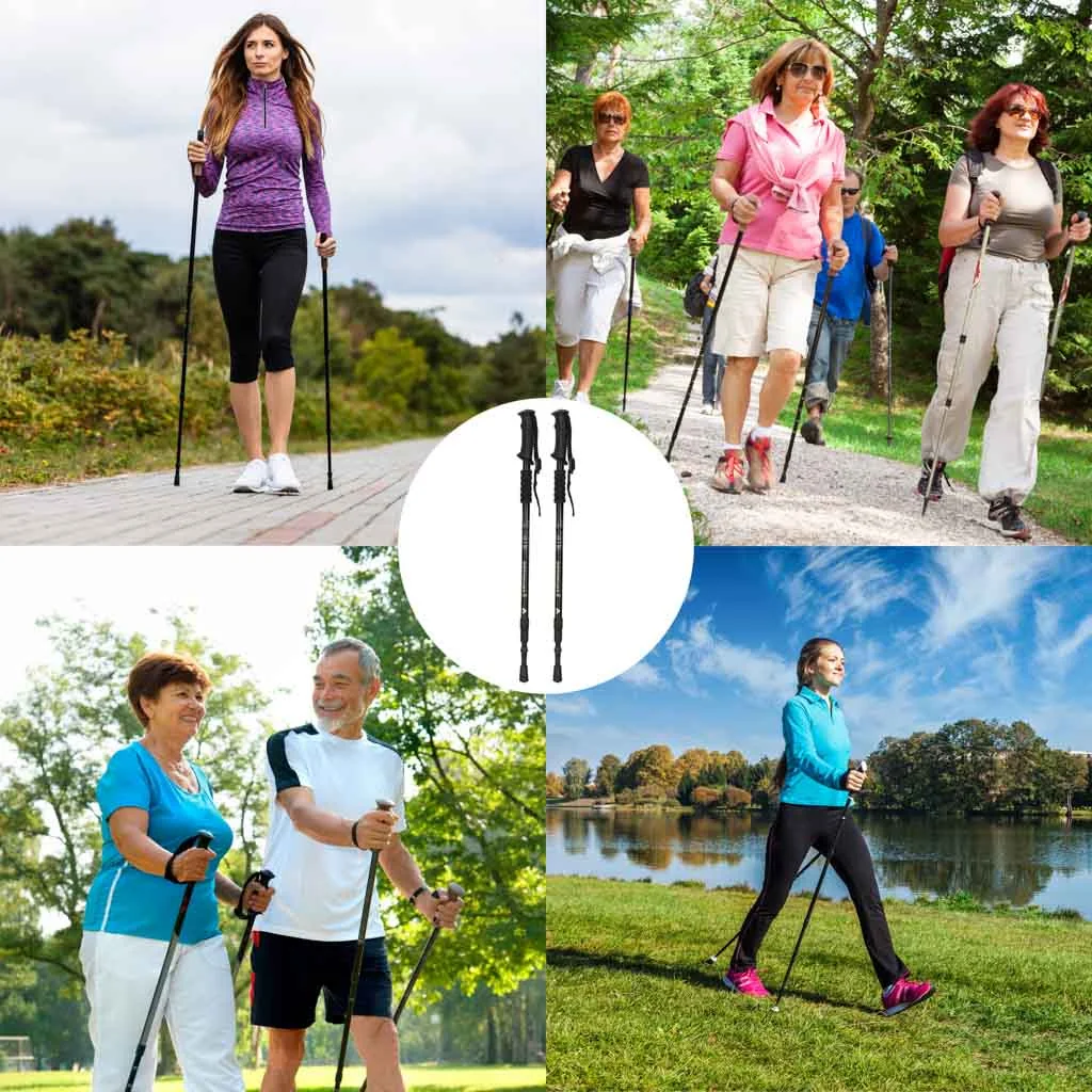MG Nordic Walking trekingové palice 65 -135 cm, čierne