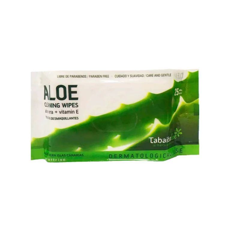 Tabaibaloe vlhčené odličovacie obrúsky Aloe Vera a vitamín E, 25 ks