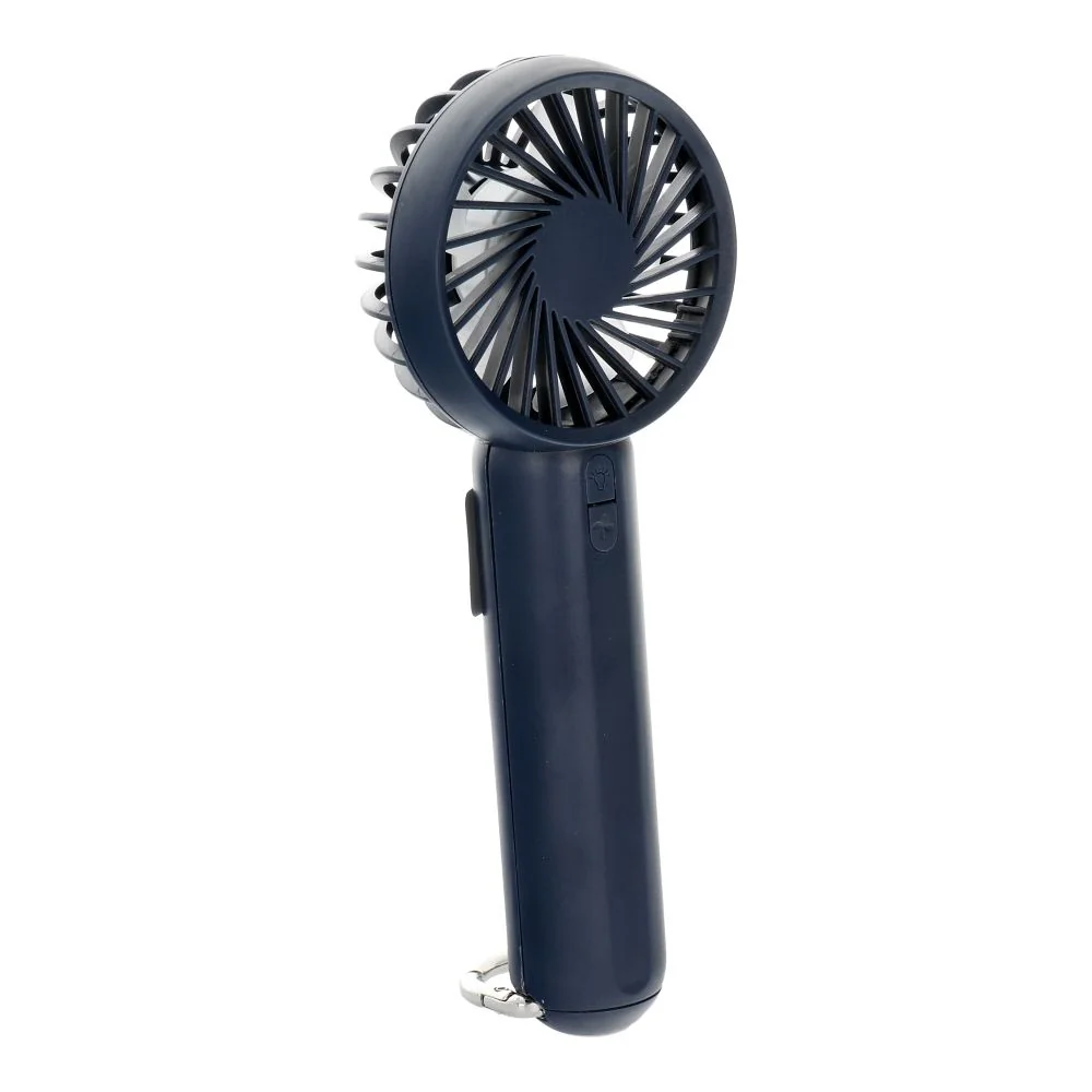 Ručný ventilátor s LED svetlom, tmavomodrý