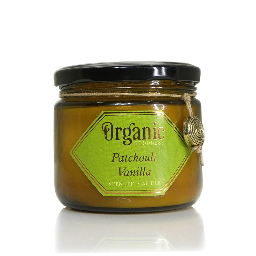 Organická vonná sviečka s viečkom v skle Patchouli Vanilla, 200 g