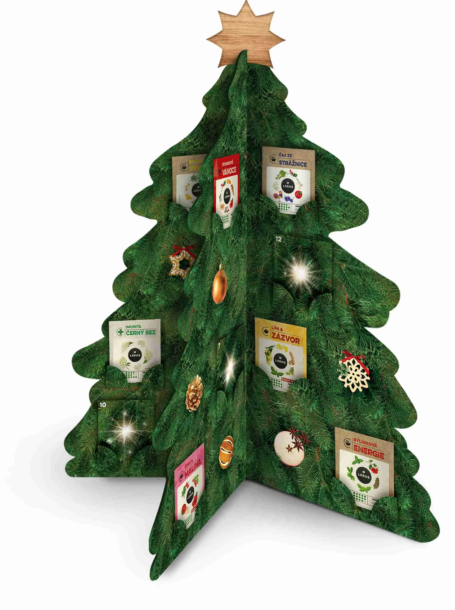 LEROS BYLINNÝ adventný kalendár stromček 1×1 ks, adventný kalendár