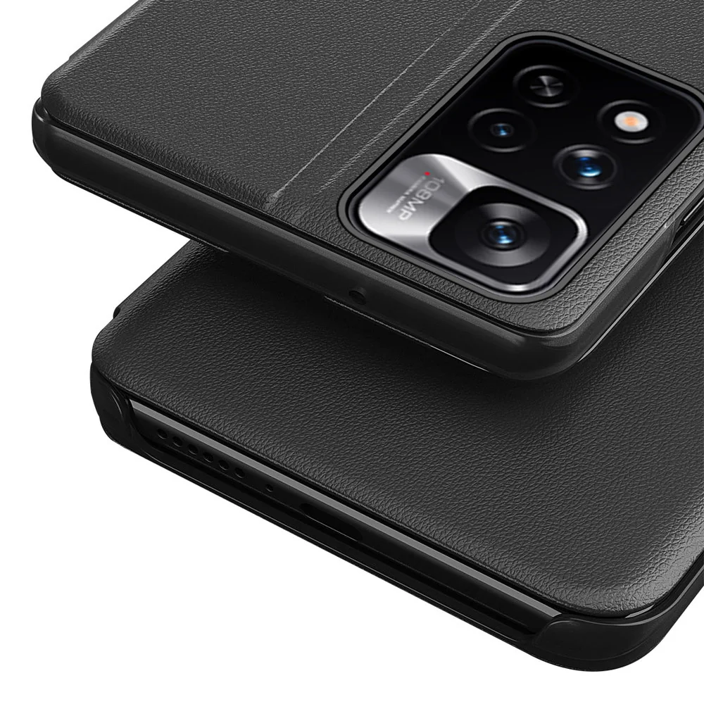 MG Eco Leather View knižkové puzdro na Xiaomi Redmi Note 11 Pro 4G/5G čierne