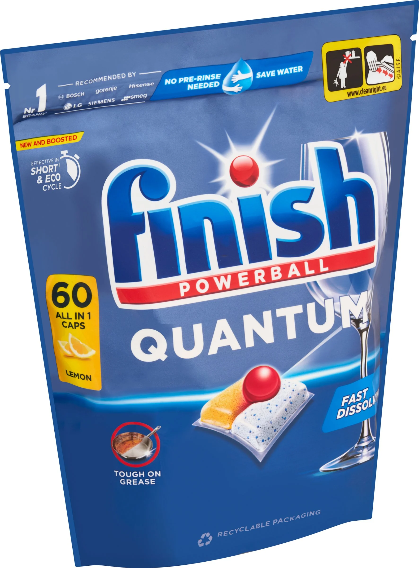 Finish Quant All in1 LEMON kapsuly do umývačky riadu 60 ks