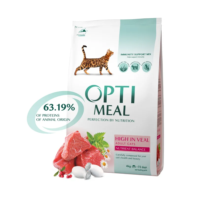 OPTIMEAL™ Superpremium pre dospelé mačky s teľacím mäsom 4 kg (6121)