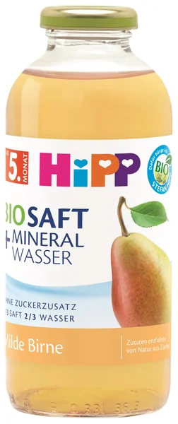 HiPP BIO Nápoj Hruška s neperlivou pramenitou vodou 1×500 ml, detský nápoj (od 4.-6. mesiaca)