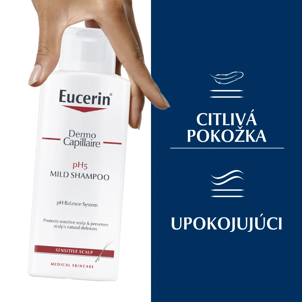 Eucerin DermoCapillaire pH5 šampón 1×250 ml, pre citlivú pokožku