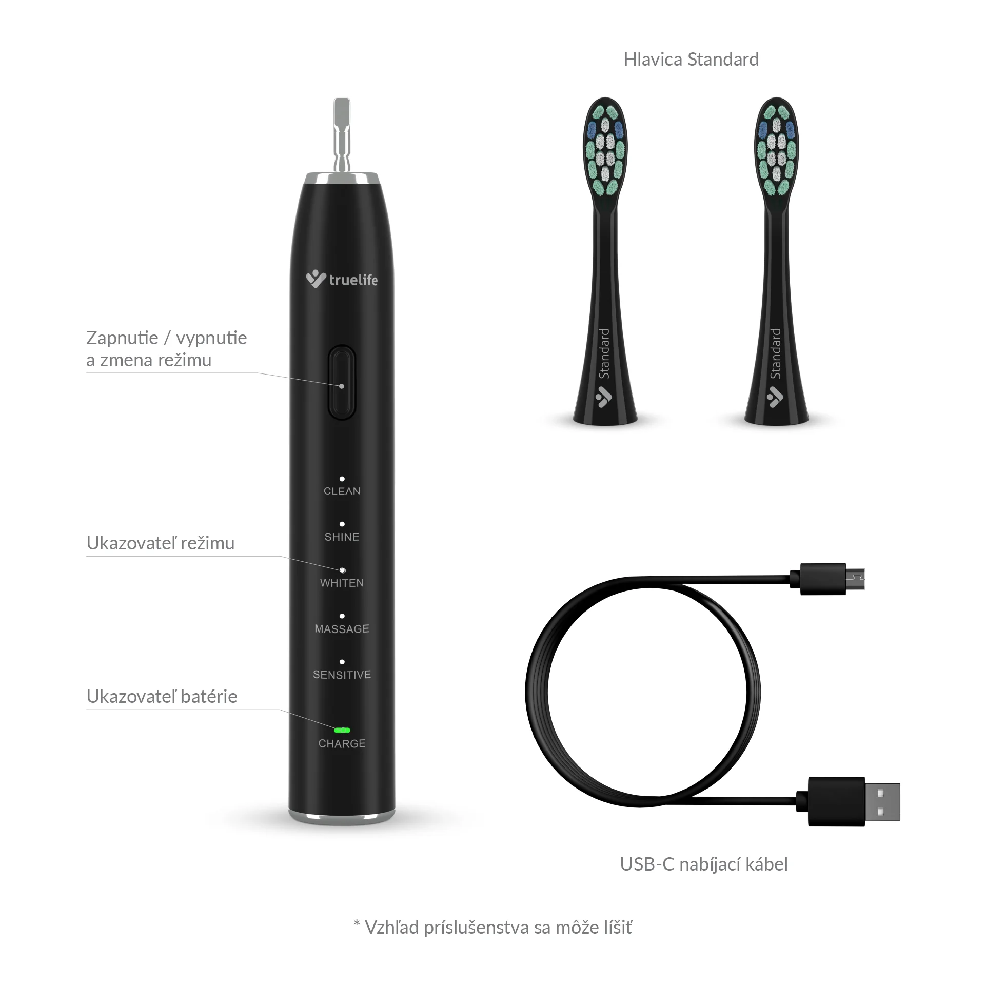 TrueLife SonicBrush Clean30 Black 1x1 ks, sonická kefka