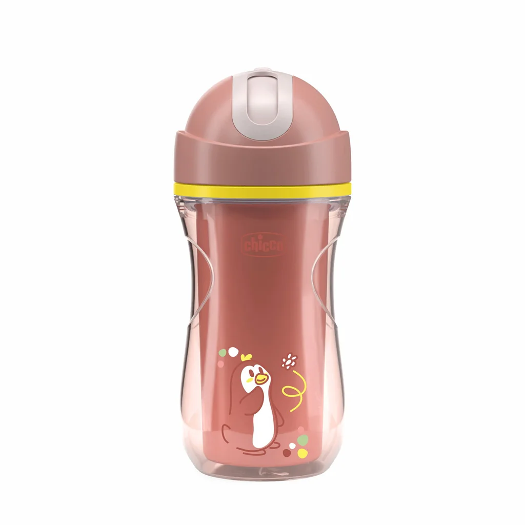 CHICCO Hrnček Sport termo so slamkou pink, 14m+ 1x1 ks