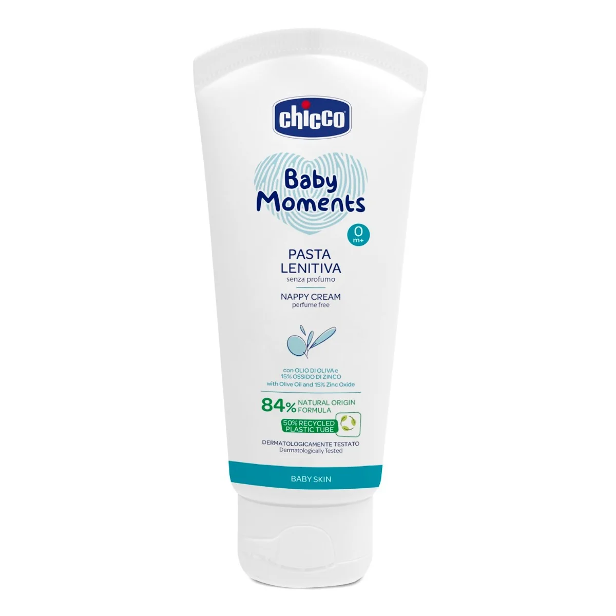 CHICCO Detský krém na zadoček prírodný 1×100 ml, 84 % prírodných zložiek