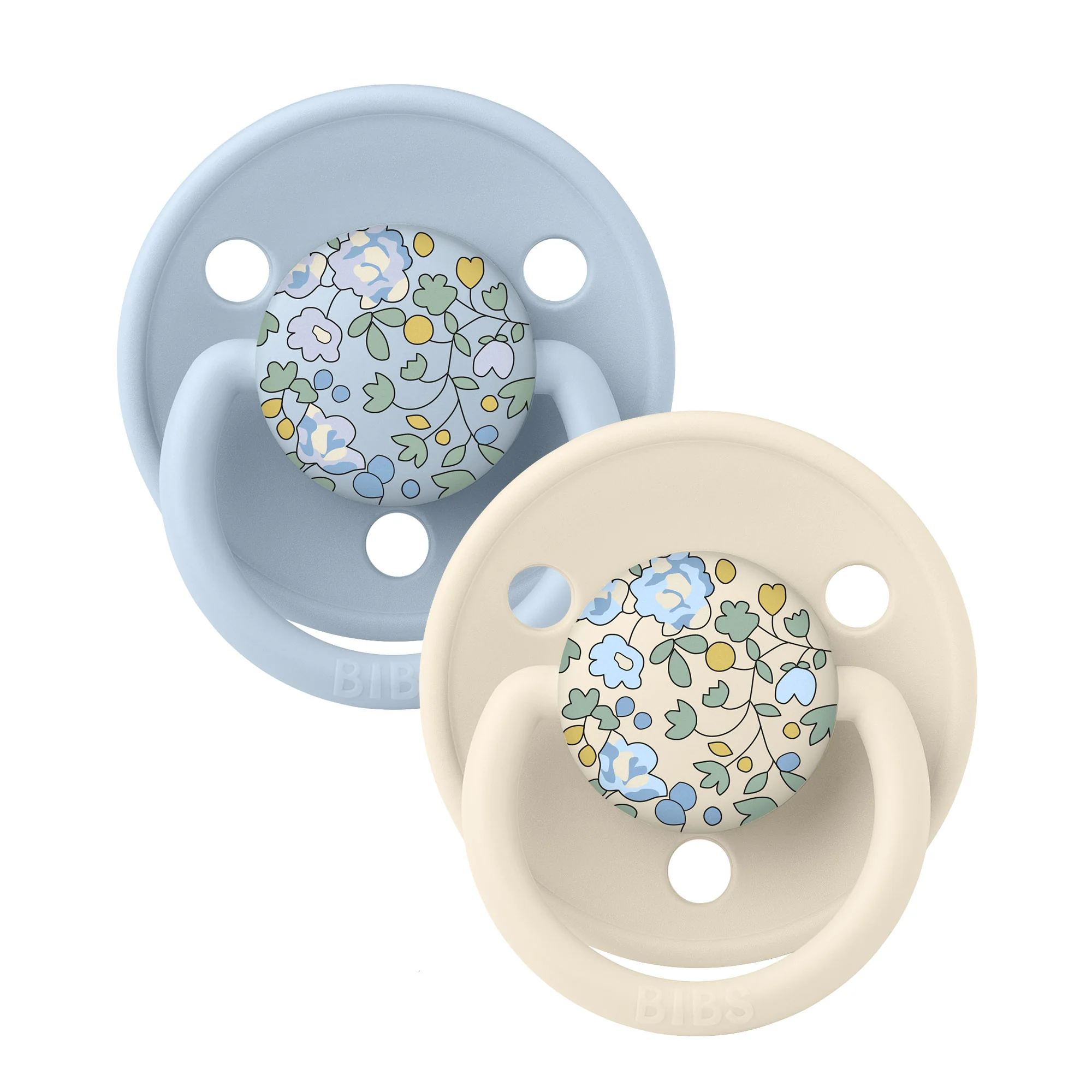 BIBS x LIBERTY De Lux cumlíky zo silikónu 2ks one size - Fossil Grey / Sage