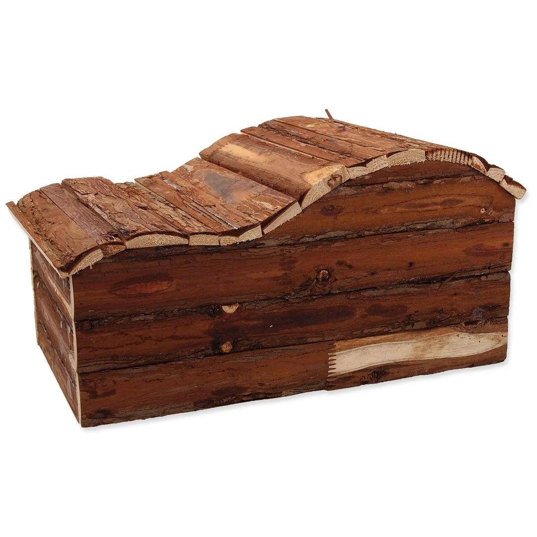 Domček Small Animals Kaskada drevený s kôrou 43x28x22cm