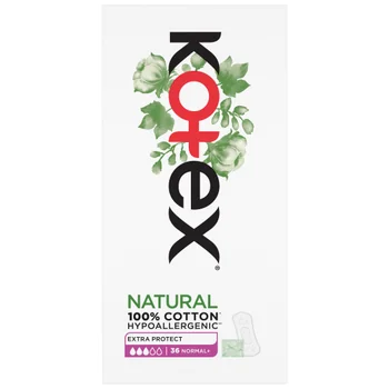 KOTEX vložky Liners Natural Normal+ 36 ks 1×36 ks, dámske hygienické vložky