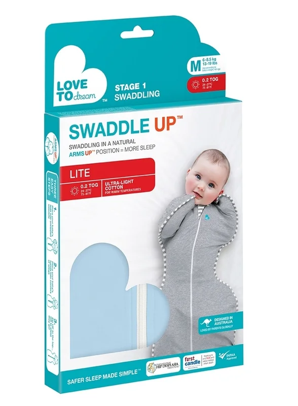 Love To Dream Swaddle UP Lite-Zavinovačka, veľkosťXS, light blue, FÁZA 1, 0-1m, 2,2-3,8kg 1×1 ks