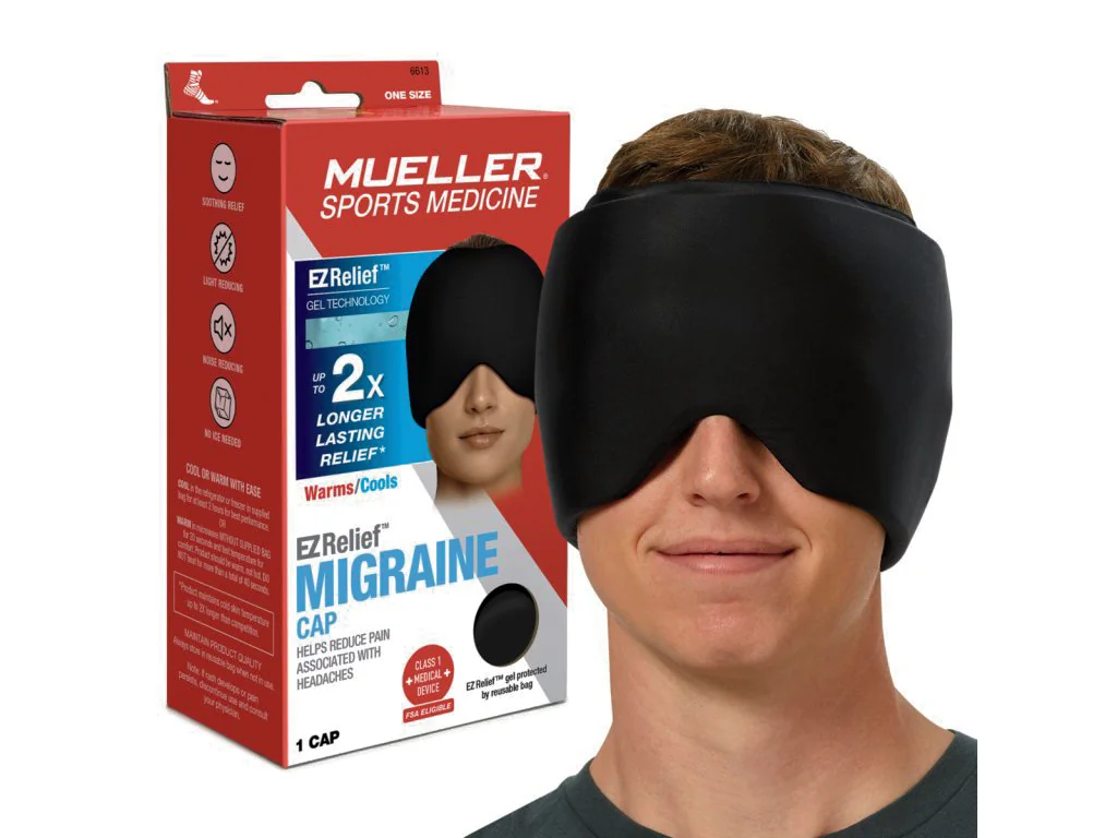 Mueller® EZ Relief™ Migraine Cap, gélová čiapka proti migréne a bolesti hlavy 1 ks