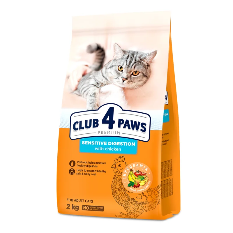 CLUB 4 PAWS Premium pre dospelé mačky s citlivým trávením 2 kg (8773) 