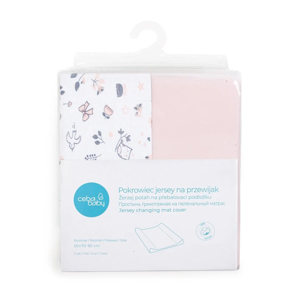 Poťah na prebaľovaciu podložku 2 ks Candy Pink+Bird World 