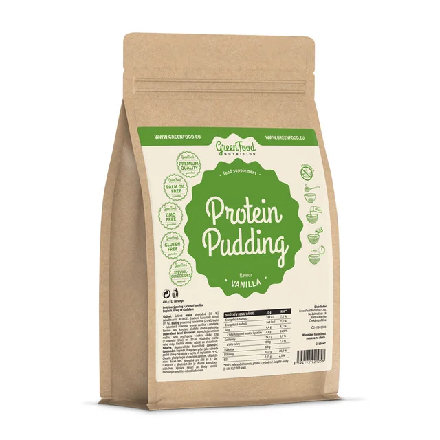 GreenFood Nutrition Protein pudding Vanilla 1×400 g, proteínový puding