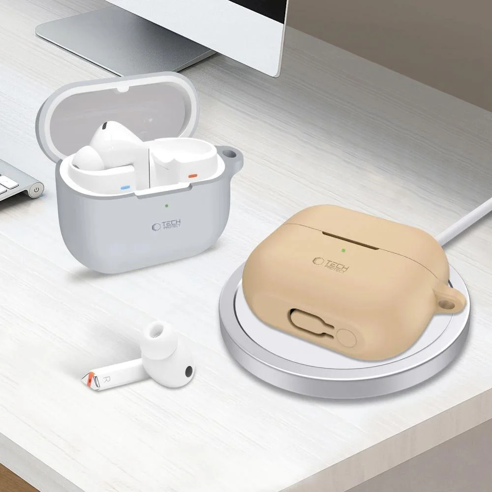 Tech-Protect Silicone Hook puzdro na Samsung Galaxy Buds 3 / 3 Pro, hnedé