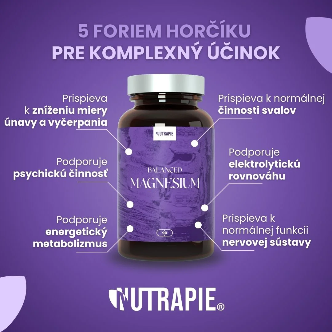 Nutrapie Balanced Magnesium 1×90 kapsúl, výživový doplnok s 5 formami horčíku