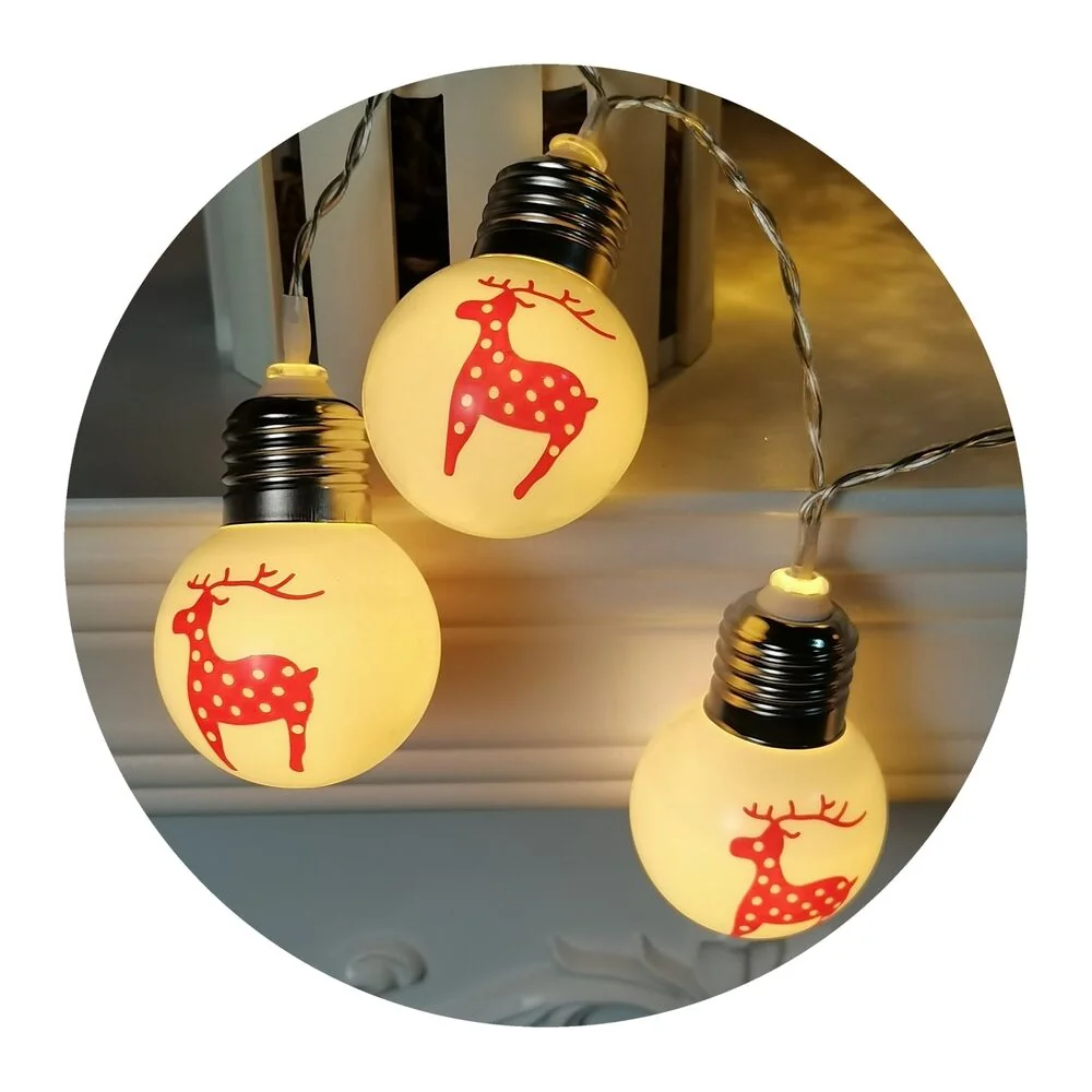 Modee Lighting LED vianočná reťaz 10 LED 1,35m 3xAA teplá biela vianočná guľa